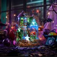 thumbnail image 6 of Valery Madelyn 10.24 inches Musical Halloween Village Colorful Lighted Halloween House with Mummies Ghosts & Haunted Tree for Indoor Fireplace Hallways, 6 of 8