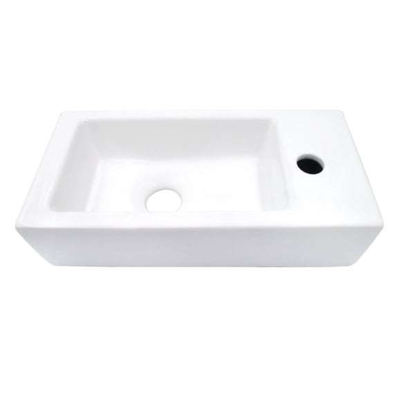 Kingston Brass LB1473R Dibrach 14-3/4 Inch Rectangle Wall Mount Ceramic Bathroom Sink in White