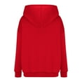 thumbnail image 3 of vdgthytj Girls Fall Hooded Sweatshirt Trendy Pleated Front Hoodies Solid Color Long Sleeve Pullover Tops for Kids, 3 of 6