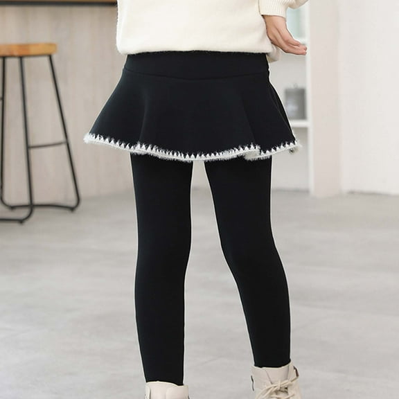 Winter Baby Girls Pants Elastic Pants Printed Brushed Warm Casual Leggings False Two Piece Culottes Crossover Leggings For Girl Long Shirts For Leggings For Girl Sleeveless Girls Capri Pants