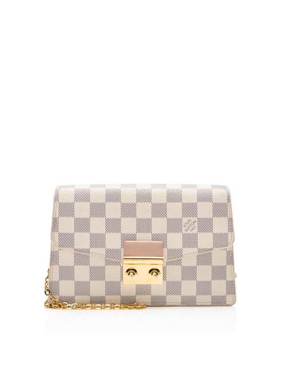 Pre-Owned Louis Vuitton Damier Azur Croisette Chain Wallet