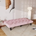 thumbnail image 6 of Leumius 66" Velvet Convertible Sofa Bed,Twin-Size Futon Sofa Bed Sleeper Sofa with Adjustable Backrest for Apartments,Living Rooms,Pink, 6 of 7