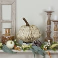 thumbnail image 2 of Northlight 10" White and Brown Autumn Harvest Woven Pumpkin Decoration, 2 of 4