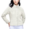 thumbnail image 2 of Homenesgenics Winter Jackets Plus Size ! Women's Fleece and Thickened Plush Zipper Hoodie Coat Long Sleeve Hoodless Casual Coat/Jacket White 7XL, 2 of 9