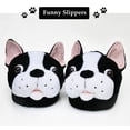 thumbnail image 2 of Onmygogo Fuzzy Winter Animal Plush Indoor Slippers for Women and Men(Size 9-10.5, boston), 2 of 5