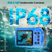 SEREE Waterproof Camera 4K UHD 64MP 16X Digital Zoom Compact Digital Underwater Camera with 16GB Card