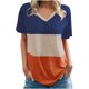 thumbnail image 1 of Tops a la moda para mujer, camisetas informales holgadas con estampado de rayas, blusa, camisa con cuello en V Fridja  bn6283, 1 of 5