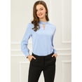 thumbnail image 3 of Dde San Patricio profesional Blusas de gade manlarcon cuello alto elegante pamujer Azul L, 3 of 6