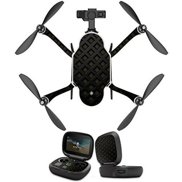 MightySkins Skin Compatible with GoPro Karma Drone Headphones wrap Cover Sticker Skins Black Wall