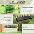 thumbnail image 3 of Outsunny Galvanized Raised Garden Bed, Planter Box with Crop Cage and Shade Cloth, Beige, 3 of 9
