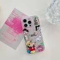 thumbnail image 1 of Funda De Teléfono De Plata De Hierro Caliente Para iPhone 11 14 Plus 12 13 Pro Max Moda De Juguete Historia Crayon Shinchan Protección Cubierta, 1 of 4