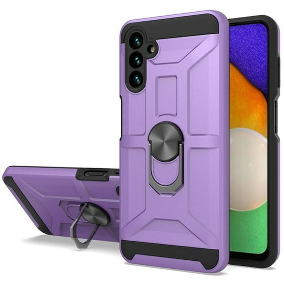 Dynamic Dual Layer Hybrid Case with Ring Holder for Samsung Galaxy A13 5G - Purple