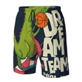 thumbnail image 5 of Kdxio Dinosaur Basketball Player Pattern Mens Casual Shorts - Drawstring Summer Beach Sports Shorts for Men, 5 of 9