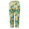 thumbnail image 5 of YDFCWXW Womens Capri Leggings Butterfly Printed High Waisted Legging Stretchy Athletic Gym Tights Cropped Yoga Pants Yellow, L, 5 of 5