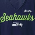 thumbnail image 4 of Women's G-III 4Her by Carl Banks Navy Seattle Seahawks Post Season V-Neck T-Shirt, 4 of 4