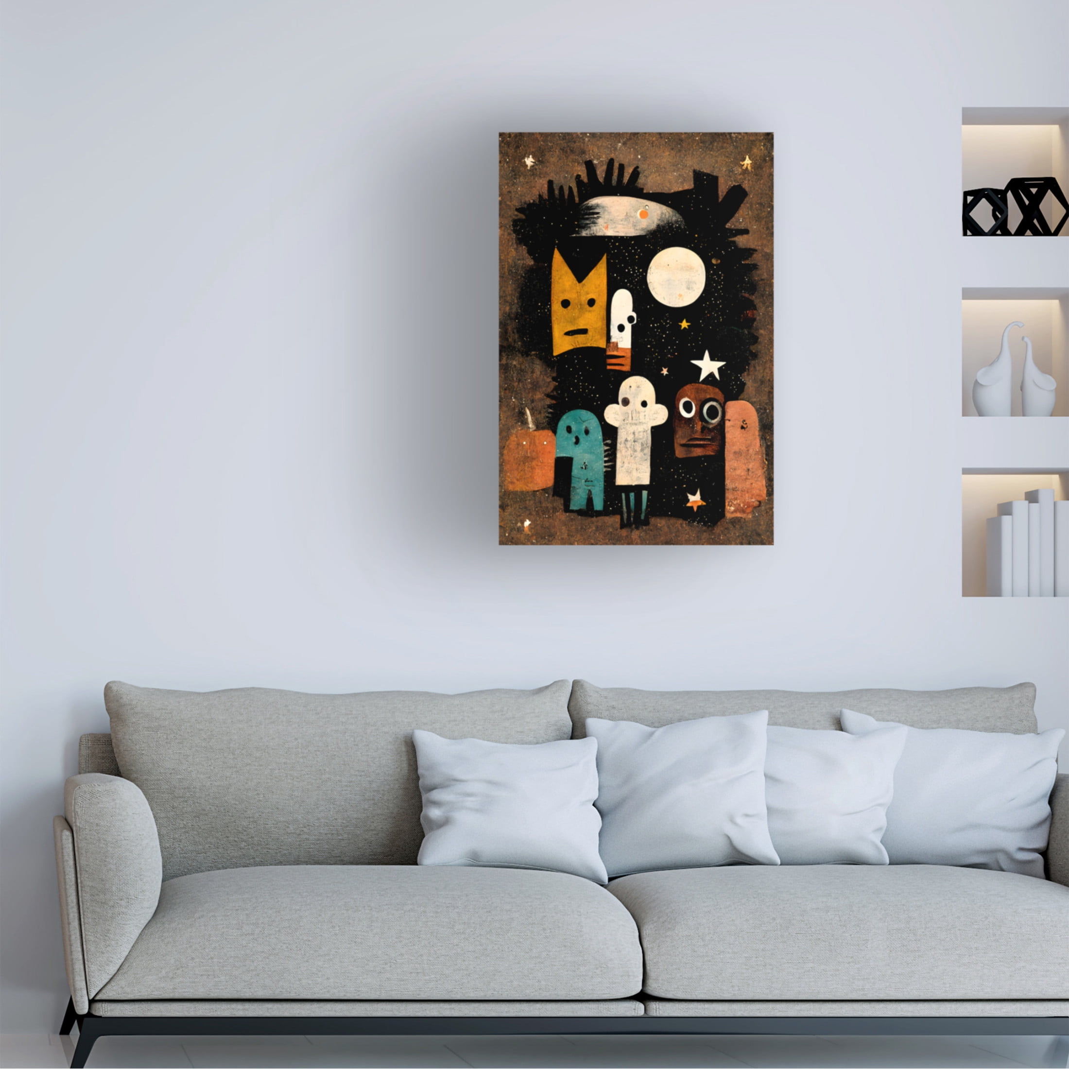 Canvas Wall Art - Treechild 'Me And My Spooky Friends' Wall Art for Living Room, Bedroom, or Office D?cor by Trademark Fine Art - 16 x 24 Inches