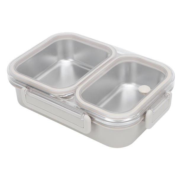 Lonchera, Caja De Lonchera De Acero Inoxidable De Acero Inoxidable Sellada 2 Compartimento Cuadrado Portátil 1.2L Para La Escuela Y La Oficina