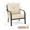 thumbnail image 2 of Gymax 2 PCS Patio Dining Chairs Set with Padded Cushions Armrest Steel Frame, 2 of 10