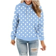 thumbnail image 1 of Womens Long Sleeve Hoods Outfits Sweatshirt Hooded Fall Winter Outfits 2025 Print Tops Pullover Hooded Sweatshirt Drawstring with Pocket Lightweight Loose Fit Sports Sweaters, 1 of 5