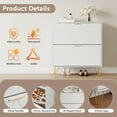thumbnail image 5 of YouTrend White Shoe Cabinet with 2 Flip Drawers,Modern Narrow Shoe Organizer W/ W Pattern for Entryway, 5 of 12