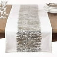 thumbnail image 2 of Fennco Styles Agatha Collection Glamorous Metallic Banded 100% Cotton 16 x 54 Inch Table Runner – Silver Table Cover for Wedding, Family Gathering, Special Events and Home Décor, 2 of 3