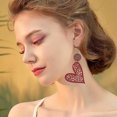 thumbnail image 5 of RyanK Valentine'S Day Gifts Valentine'S Day Decorations Valentine's Day Gift Wooden Round Geometric Earrings Vintage Hollowed Out Round Earrings Great Light Statement Jewelry For Women, 5 of 6