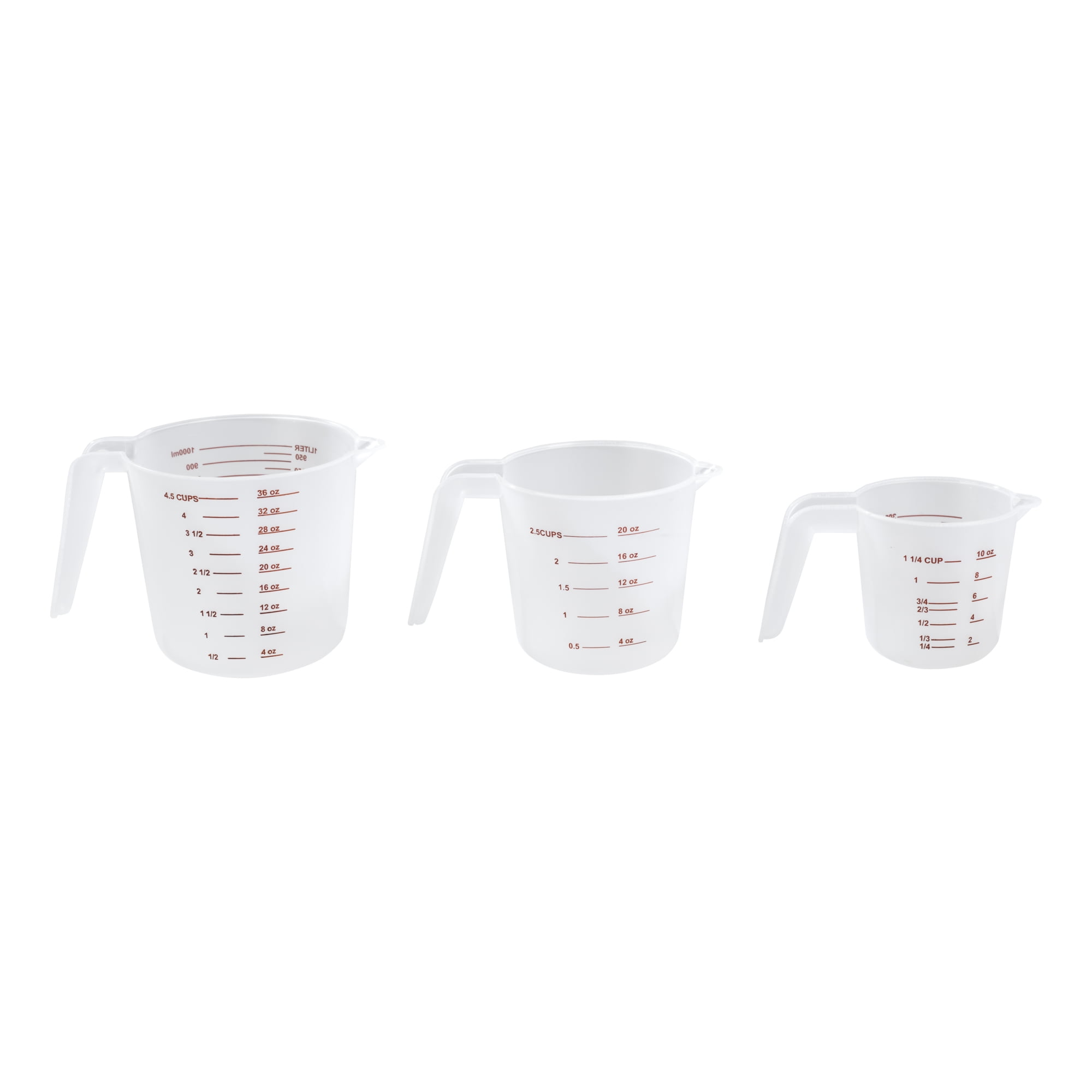 Amazing Abby - Melissa - Unbreakable Plastic Measuring Cups (3-Piece Set),  Food-Grade Measuring Jugs, 1/2/4-Cup Capacity, Stackable and
