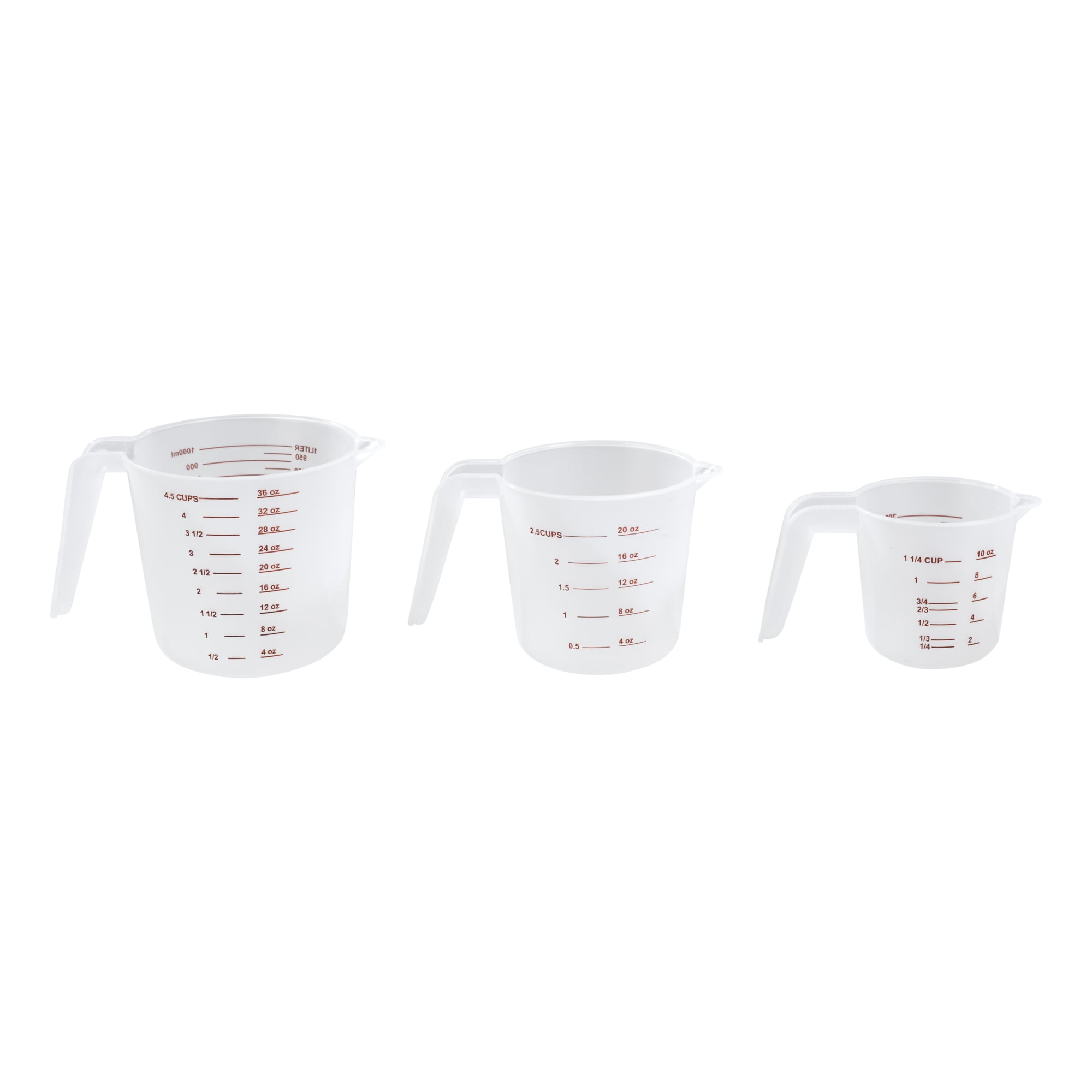 RW Base 1-cup Clear Plastic Measuring Cup - 3 3/4 x 3 x 3 3/4 - 10 count  box