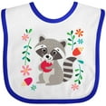 thumbnail image 3 of Inktastic Woodland Raccoon Spring Flowers Girls Baby Bib, 3 of 4