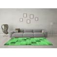 thumbnail image 3 of Ahgly Company Indoor Square Checkered Emerald Green Modern Area Rugs, 7' Square, 3 of 4