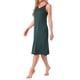 thumbnail image 4 of INSPIRE CHIC Vestido de dormir para mujeres de satén sin mangas con doble tirante de espagueti, espalda cruzada sexy, escote en V, midi, bata de noche 2XL verde, 4 of 6
