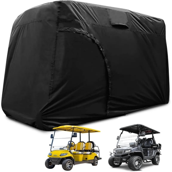 POMER Golf Cart Cover, Waterproof Golf Cart Covers 4/6 Passenger for EZ GO Golf Cart, Dustproof Club Car Seat Covers Enclosure(126" L x 56" W x 78" H)