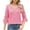 Pink, variant on ABATAB Women Lace Tops Elegant Hollow Sleeve Dressy Tee Pullover Casual V Neck 3/4 Ruffle Sleeve Shirts Ladies Fashion(Small,Gray)