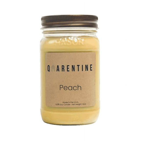 Natural Organic Peach Soy Wax Candle 16oz, Juicy Georgia Peach Scent, Aromatherapy & Massage Oil - Quarentine Essentials by Carla Miles