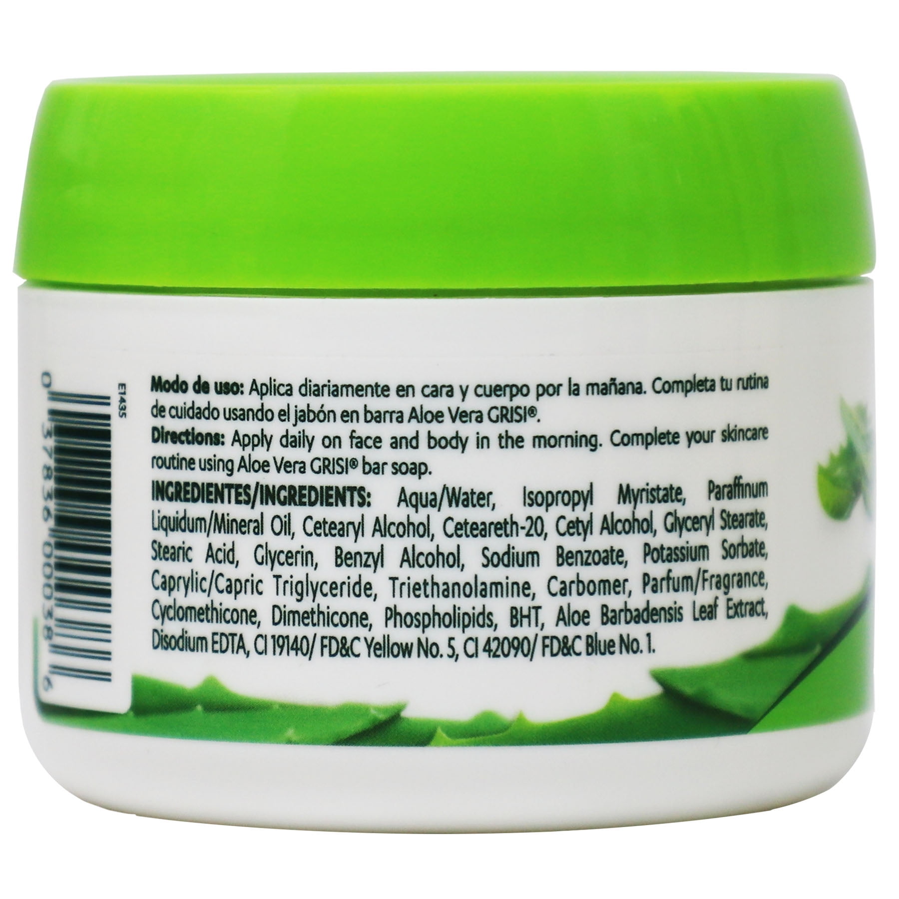 (4 pack) Grisi Aloe Vera Face Cream Moisturizer for All Skin Types, Soothing and Regenerating, 3.8 oz Jar