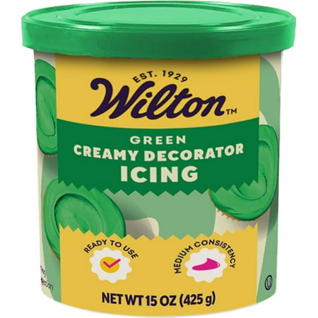 Wilton Creamy Decorator Icing, Green, Vanilla Flavored 15oz.