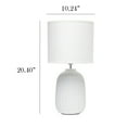 thumbnail image 3 of Simple Designs 20.4" Tall Ceramic Purled Texture Table Lamp with Drum Shade, Off White, 3 of 7