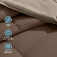 thumbnail image 6 of Bare Home 5-Piece Reversible Bed-in-a-Bag - Premium 1800 Collection - King, Cocoa/Taupe Comforter with Taupe Sheet Set, 6 of 10
