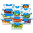 thumbnail image 1 of Juego de recipientes de vidrio para almacenamiento de alimentos KOMUEE, 24 piezas, azul, 1 of 7