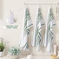 thumbnail image 5 of Simmore Kitchen Towels 18"x28"(6 Pack, Grass Green), Large Cotton Striped Hand Towels Kitchen with Hanging Loop, Reusable Absorbent Dish Cloths for Washing Dishes, 5 of 8