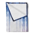 thumbnail image 2 of American Flag Soft Flannel Fleece Throw Blanket, Abstract Background with Stars in Digital Neon Colors Design Image Artwork, Cozy Plush for Indoor and Outdoor Use, 70" x 90", Blue Red, by Ambesonne, 2 of 5