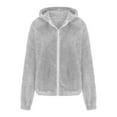 thumbnail image 4 of YunPes Teen Polar Fleece Zip Jacket with Hooded Warm Sherpa Lined Coats Kids Shaggy Thicked Fall Winter Outwears, 4 of 5
