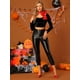 thumbnail image 3 of Disfraz de navidad Top corto de terciopelo con hombros descubiertos y manga larga para mujer Negro XS, 3 of 6