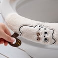 thumbnail image 3 of MOMOJIA Thick Plush Toilet Seat Cover Soft Warm Slip Proof Bathroom Accessory Winter Use, 3 of 8