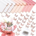 thumbnail image 2 of Symkmb Wedding Corsages Set 100Pcs Bouquet Wedding Pins 48Pcs 3D Rose Gold Butterfly Wall Decor 15 Sheet Flower Wrapping Paper paper+plastic, 2 of 6