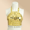 thumbnail image 4 of 1 pc Plastic Sequin Body Chain for Women Sexy Beach Bikini Circular Dress golden 830mm, 4 of 8