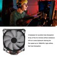 thumbnail image 4 of With 12CM CPU Cooler 4 Heat Pipes 3 Wire Single Fan 5 Colored Lights PC CPU Cooling Fans With Bracket For  775 1150 For, 4 of 8