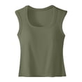 thumbnail image 5 of Tank Tops for Women Plain Ribbed Neck Slim Sleeveless Camisoles S 2XL, 5 of 6