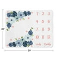 thumbnail image 2 of Sweet Jojo Designs Watercolor Floral Blue Green and Pink Fleece Milestone Baby Blanket 3 Piece Set, 2 of 6