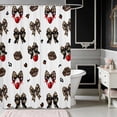 thumbnail image 2 of Erosebridal Chic Satin Bow Ribbon Shower Curtain 72Wx84L for Girls, Romantic Floral Print Waterproof Bathroom Shower Curtain, 2 of 5
